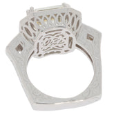 Back view of Emerald Green Amethyst Sterling Silver Ring, showcasing intricate design and elegant craftsmanship.